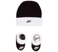 NIKE Children's Apparel Baby Hat and Bootie Two Piece Set Socks, Black/White, 0-6 Months