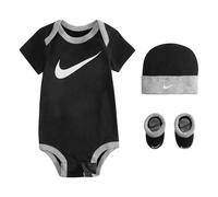 NIKE Children's Apparel Kid's Hat, Bodysuit and Bootie Three Piece Set Sockshosiery, black Swoosh, 6/12