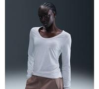 Nike Chill Knit Women's Long-Sleeve Top - Brown - Modal/Cotton/Elastane XL (UK 20-22)