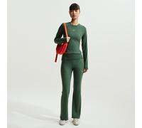 Nike Chill Knit Women's Mid-Rise Tight Ribbed Trousers - Green - Polyester/Lyocell/Elastane S (UK 8-10)