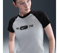 Nike Chill Knit Women's Slim Graphic T-Shirt - Grey - Modal/Cotton/Elastane M (UK 12-14)