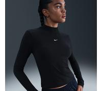 Nike Chill Knit Women's Slim Long-Sleeve Mock-Neck T-Shirt - Black - Modal/Cotton/Elastane M (UK 12-14)