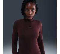 Nike Chill Knit Women's Slim Long-Sleeve Mock-Neck T-Shirt - Red - Modal/Cotton/Elastane XL (UK 20-22)