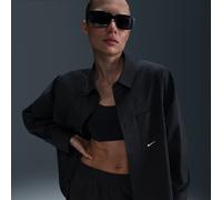 Nike Chill Poplin Women's Loose Long-Sleeve Button-Down Top - Black - Cotton/Elastane S (UK 8-10)