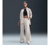 Nike Chill Poplin Women's Mid-Rise Loose Striped Trousers - Grey - Cotton XL (UK 20-22)