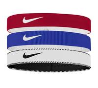 Nike Classic Flexible Wide Band Headband (Pack of 3) - Red/Blue/White - Red/Blue/White - One Size - 100% Mixed