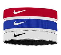 NIKE Classic Flexible Wide Band Headband (Pack of 3) (One Size) (Red/Blue/White)
