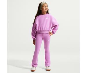 Nike Classic Girls' High-Waisted Flared Leggings - Purple - Cotton/Polyester/Elastane S