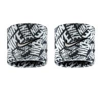 Nike Classic Swoosh Dri-FIT Wristband (Pack of 2) - Black/White - Black/White - One Size - 94% Nylon/6% Rubber