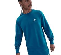 NIKE CLUB BRUSHBACK CREW GOLF JUMPER - GREEN ABYSS