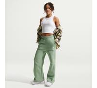 Nike Club Fleece Girls' Wide-Leg Trousers - Green - Cotton/Polyester