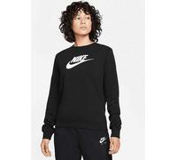 Nike Club Fleece Logo Print Sweatshirt Black
