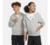 NIKE FD3004-063 K NSW CLUB FLC HD FZ LS LBR Sweatshirt Unisex DK GREY HEATHER/BASE GREY/WHITE Size XL