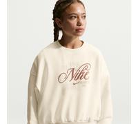 Nike Club Fleece Older Kids' (Girls') Boxy Crew-Neck Sweatshirt - Brown - Cotton/Polyester XL