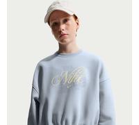 Nike Club Fleece Older Kids' (Girls') Boxy Crew-Neck Sweatshirt - Grey - Cotton/Polyester XL