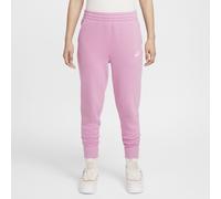 Nike Club Fleece Older Kids' (Girls') High-Waisted Fitted Trousers - Pink - Cotton/Polyester M