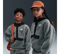 Nike Club Fleece Older Kids' Loose 1/4-Zip Hoodie - Grey - Polyester XS