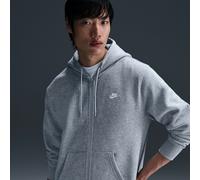 Nike Club Men's Full-Zip Fleece Hoodie - Grey - Cotton/Polyester XL