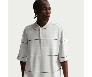 Nike Club Men's Oversized Striped Polo - Grey - Cotton M