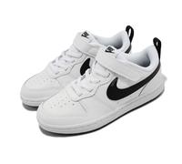 Nike Court Borough Low 2 PSV White Black Strap Kids Preschool Casual BQ5451-104
