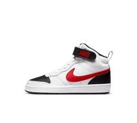 NIKE Court Borough Mid 2 Gymnastics Shoes White/University Red-Black 4.5