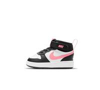 NIKE Court Borough Mid 2 Sneaker, Black White Black Sunset Pulse White, 3.5 UK Child