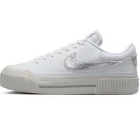 Nike Court Legacy Lift DM7590 Women's Shoes, White Metallic Silver Light Bone, 6 UK