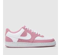 Nike Court Vision Trainers in White & Pink UK 6 (EU 40)