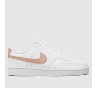 Nike Court Vision Trainers in White & Pink UK 6 (EU 40)