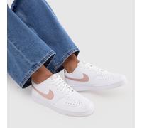 Nike Court Vision Trainers in White & Pink UK 7 (EU 41)