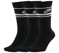 Nike CQ0301-010 U NK CREW NSW ESSENTIAL STRIPE Socks unisex-adult black/(white) L