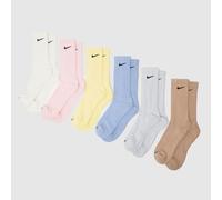 Nike Crew Socks 6 Pack in White/Pink/Blue, Size: 45874 UK 5-8