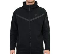 NIKE CU4489-016 M NSW TCH FLC HOODIE FZ WR Sweatshirt Men's Black/dk Gray Heather/White XL-T