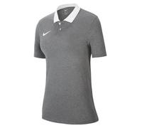 NIKE CW6965-071 W NK DF PARK20 Polo SS Polo Shirt Women's Charcoal Heathr/HTR/White/White Size S