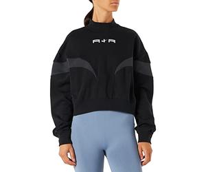 Nike DD5433 W NSW AIR FLC MOCK LS TOP Sweatshirt women's black/dk smoke grey/(white) M