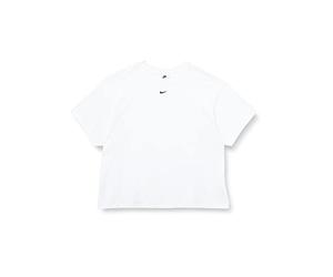 NIKE DM5123-100 W NSW ESSNTL SS TOP BF PLUS Sweatshirt Women's White/Black 2X