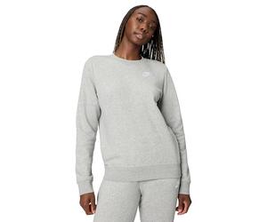 NIKE DQ5473-063 W NSW CLUB FLC CREW STD Sweatshirt Women's Dk Gray Heather/White Size L
