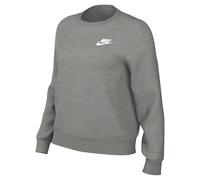 NIKE DQ5473-063 W NSW CLUB FLC CREW STD Sweatshirt Women's Dk Gray Heather/White Size L-T