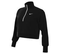 NIKE DQ5767-010 W NSW PHNX FLC QZ CROP Sweatshirt Women's Black/sail 2XS