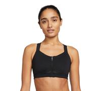Nike Dri-FIT Alpha Zip-Front Women's Sports Bra | UK L A-B Cup in Black/Dark Smoke Grey