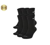 Nike Everyday Plus Cushioned Training Crew Socks (6 Pairs) S 2-5 Black/White