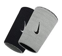 NIKE Dri-Fit Home & Away Double Wide Wristbands, Black/Grey