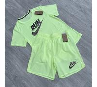 Nike Dri Fit Miler Run Energy Training T-Shirt Top 7" Challenger Shorts Set Volt