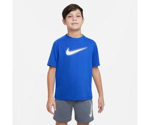 Nike Dri-FIT Multi+ Graphic T-shirt for Junior Boys, Blue, Size M (137-146), Ideal for Active Training and Running