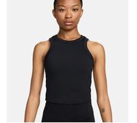 Nike Womens Training Dri-FIT Cropped Tank Top, Black/White, Size L, Women Black/White