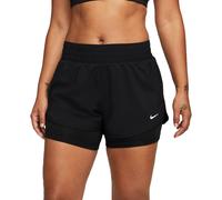Nike One Women's Dri-FIT Mid-Rise 8cm (approx.) 2-in-1 Shorts - Black - Polyester XS (UK 4-6)