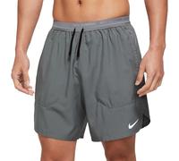 Nike Dri-FIT Stride 2-in-1 7 Inch Men's Running Shorts | UK L in Smoke Grey/Dark Smoke Grey/Reflective Silv