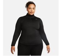 Nike Dri-Fit Swift Element HZ Top for Plus Size Women - Black/Reflective Silver Running Shirt