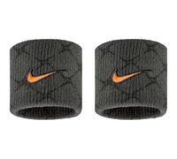 Nike Dri-Fit Swoosh Classic Wristbands Printed 2-Pack Sweatbands Tennis Fitness Running Wristbands, Anthracite/Black/Total Orange, One Size