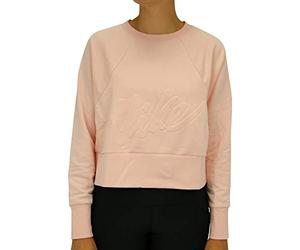 NIKE Dry Get Fit Lux Sweatshirt Women's Sweatshirt, Echo Pink/White, Medium
